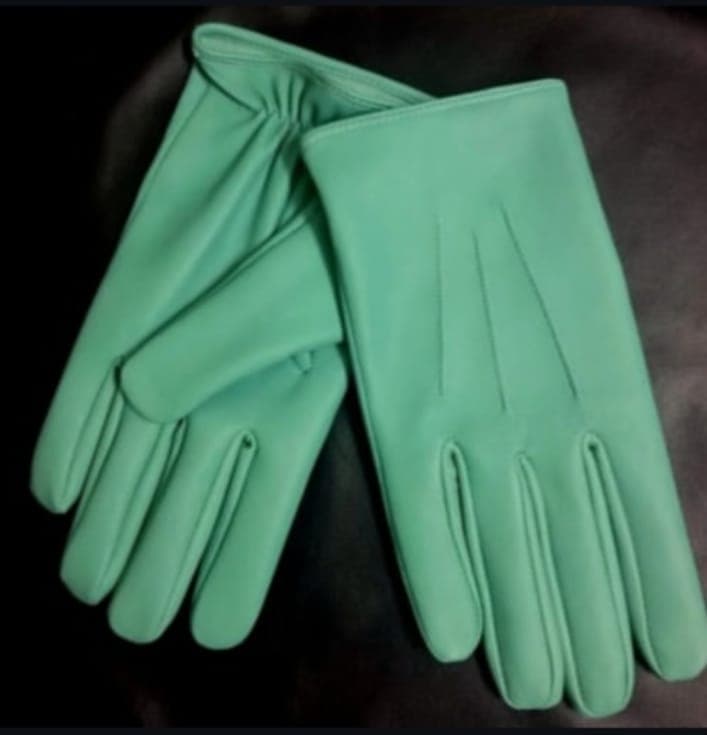 Mint Green Contemporary Leather Dress Gloves