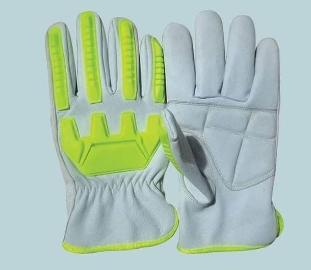 Premium Leather Impact-Resistant Driver Safety Gloves