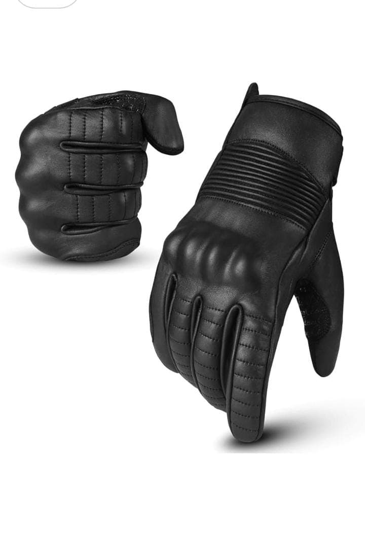 Premium Hard-Knuckle Leather Motorcycle Gloves