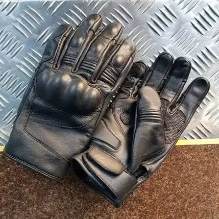 Stealth Classic Leather Hard-Knuckle Motorcycle Gloves