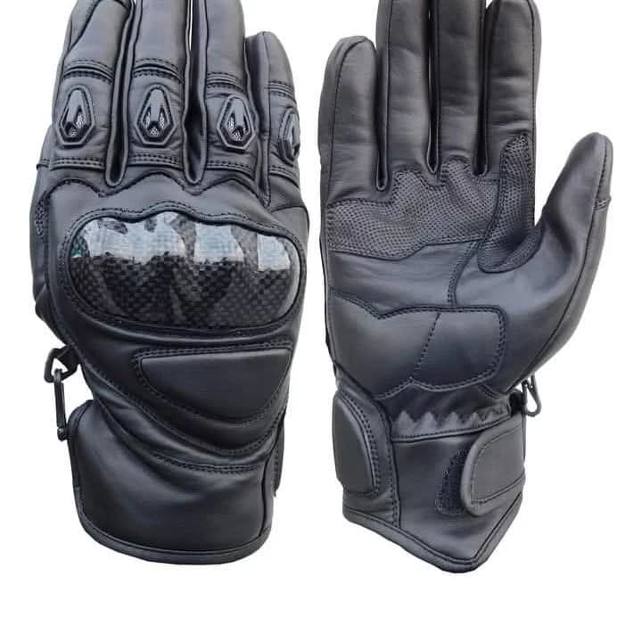 Carbon Fiber Knuckle Tactical Leather Gloves