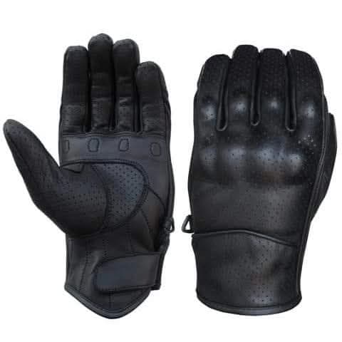 Summer Perforated Short-Cuff Leather Gloves