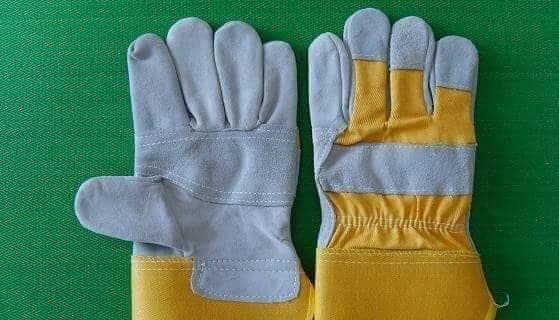 Heavy-Duty Yellow Canvas & Leather Safety Gloves