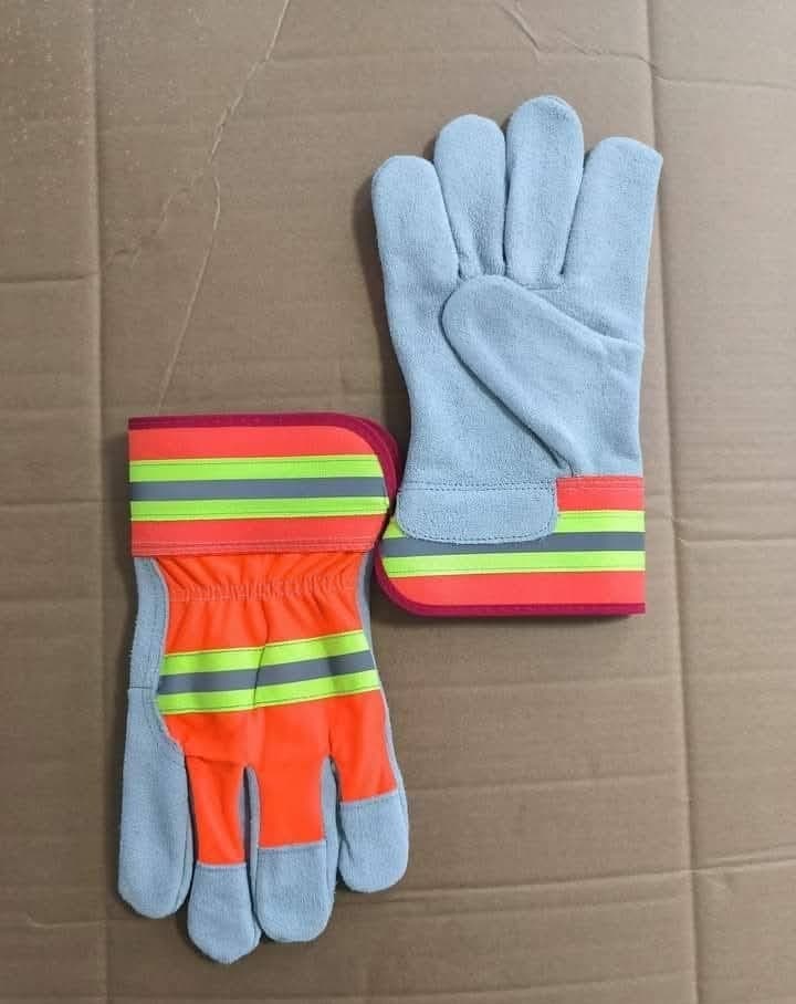 High-Visibility Orange Reflective Safety Work Gloves